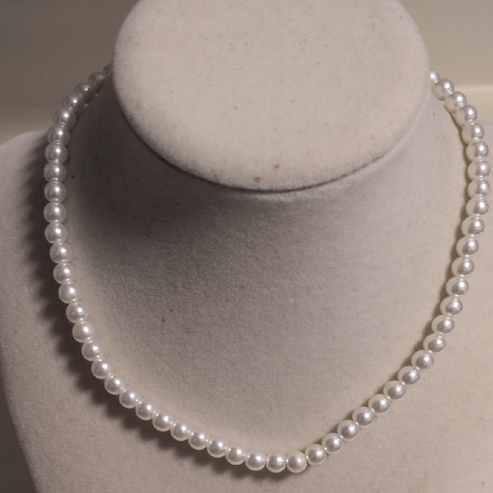 Elegant White Pearl Beaded Costume‎ Necklace